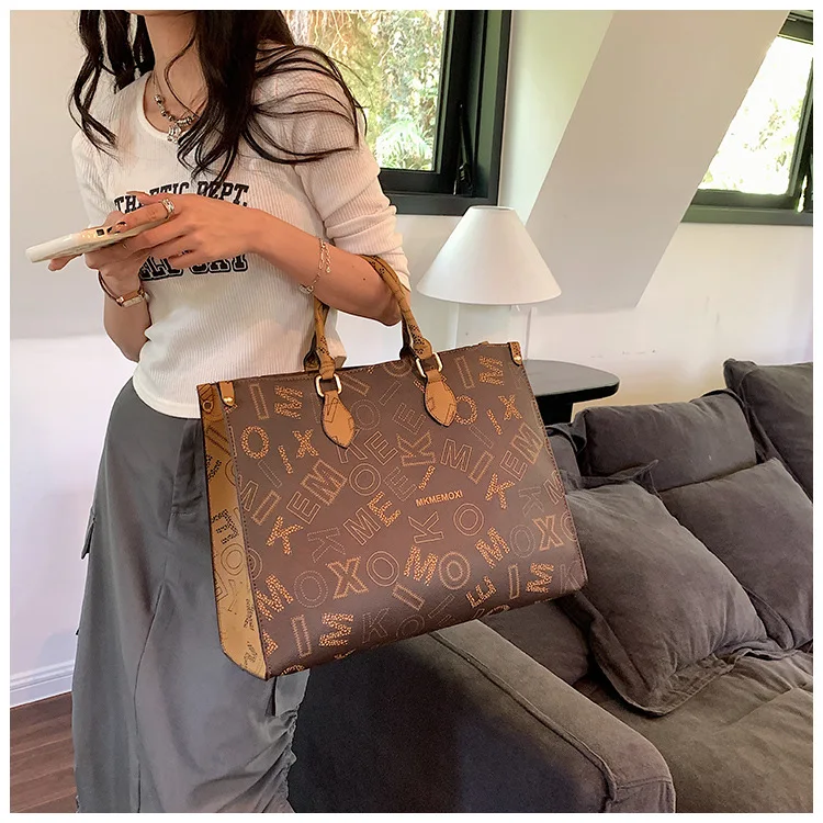 Big Women Tote Large Capacity Shopping Bag Female Designer Purses And Handbags 2023 Luxury Vintage Brown Leather Ladies Handbag