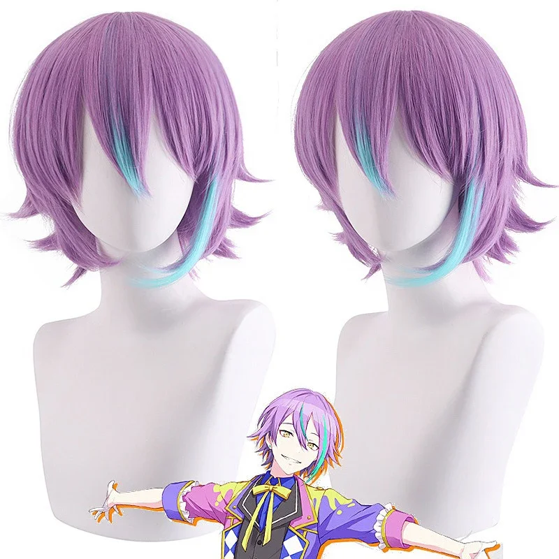 

Game Hatsune Miku Character Short Hair Kamishiro Ryu Role Cos Modeling Wig Banquet Man Clothing Match Colorful Gradient Headgear