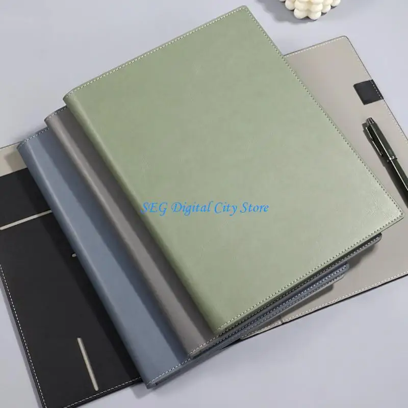 

U75B Letter Size File Organiser Clipboard PU Leather Conference Folder With Multiple Pockets and Pen Slots For School Daily