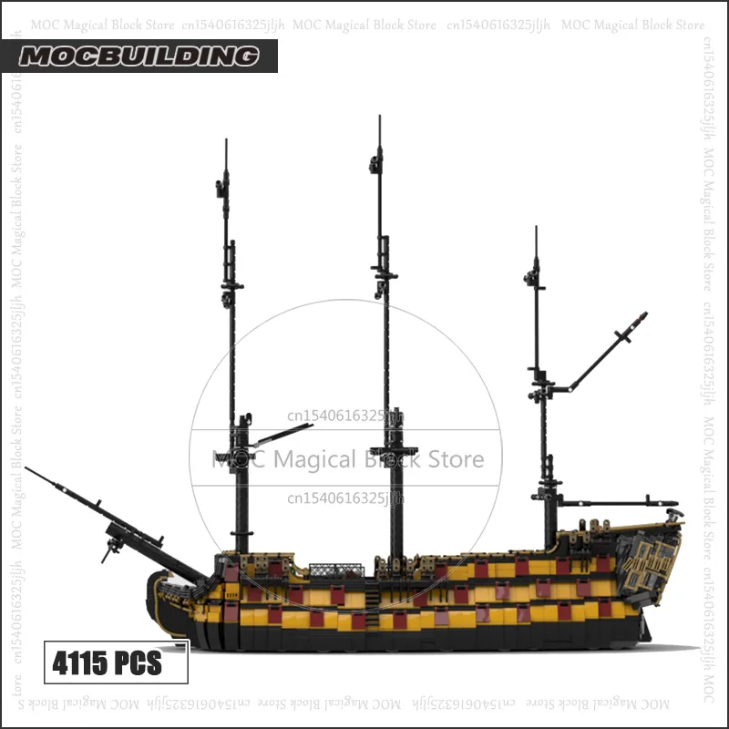 Pirate Ship HMS Euthyphro MOC Building Blocks Revenge Warship Technology Bricks Sailboat Ship Boat Set Creative Toys Xmas Gifts