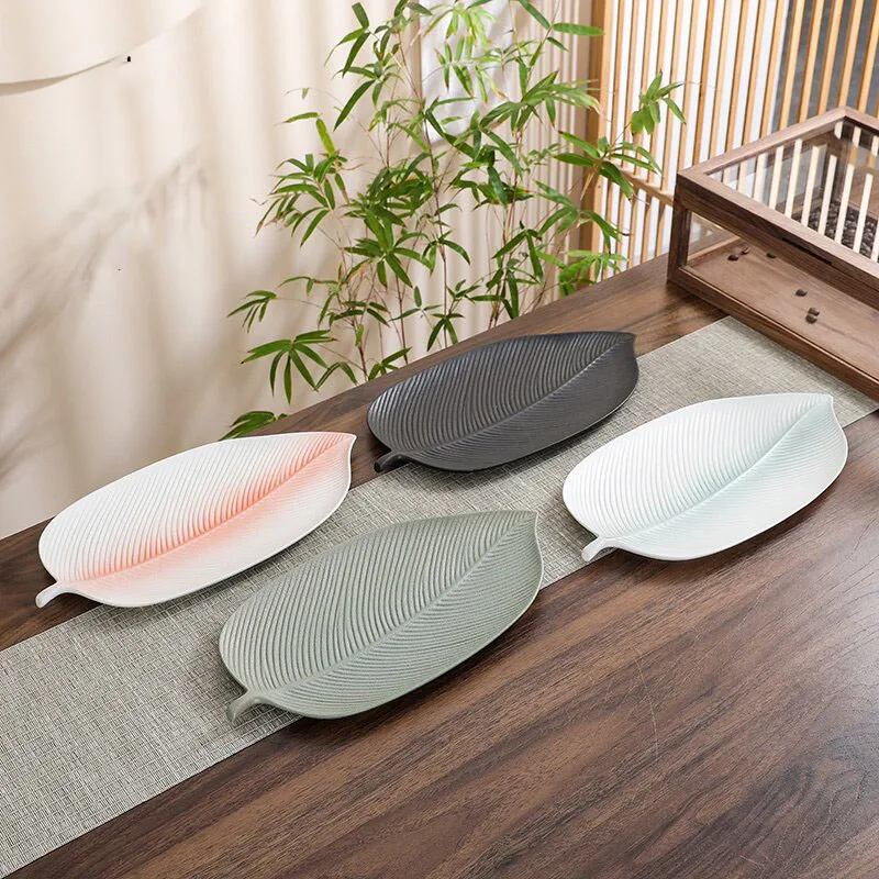 ^Serving Ceramic Tea Tray Decorative Accessories Table Ceremony Valet Irregular Tea Tray Hospitality Valet Bandejas Home Product