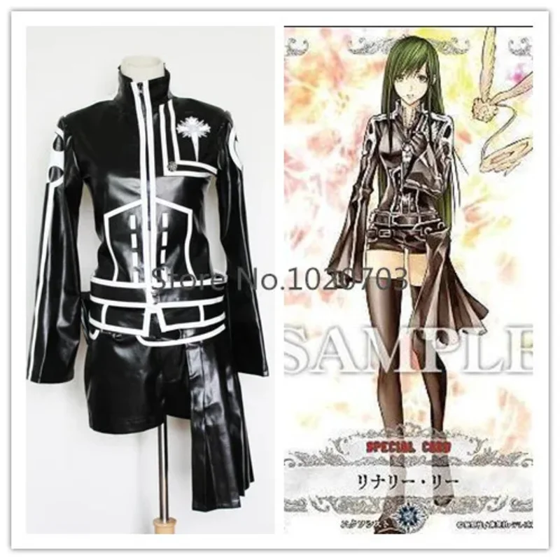 D.Gray-man Lenalee Lee ropa de piel sintética disfraz Cosplay