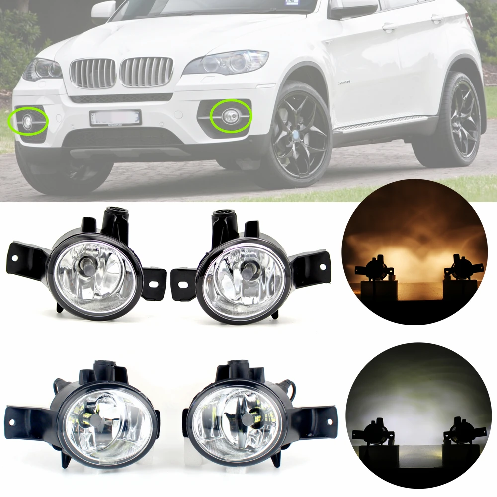 For BMW X6 E71 E72 2008 2009 2010 2011 2012 Front Bumper Fog Light Fog Lamp With Bulbs 63177187631 63177187632