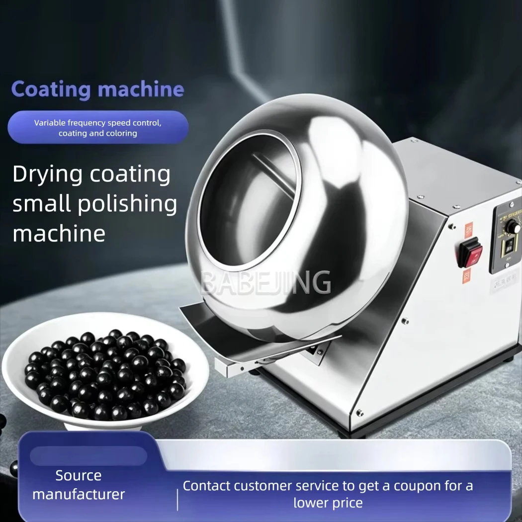 Chocolate Coating Pan Sugar Polisher Machine for Candy Nut Tablet Pill Small Batch Production Tool