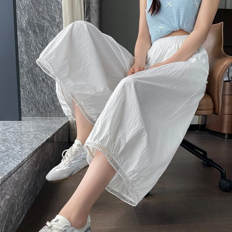 와이드 레그 여성 바지 모든 중간 의류 하라주쿠 편안한 스트레치 세련되고 우아한 슬랙스 미적 여성 바지 하렘