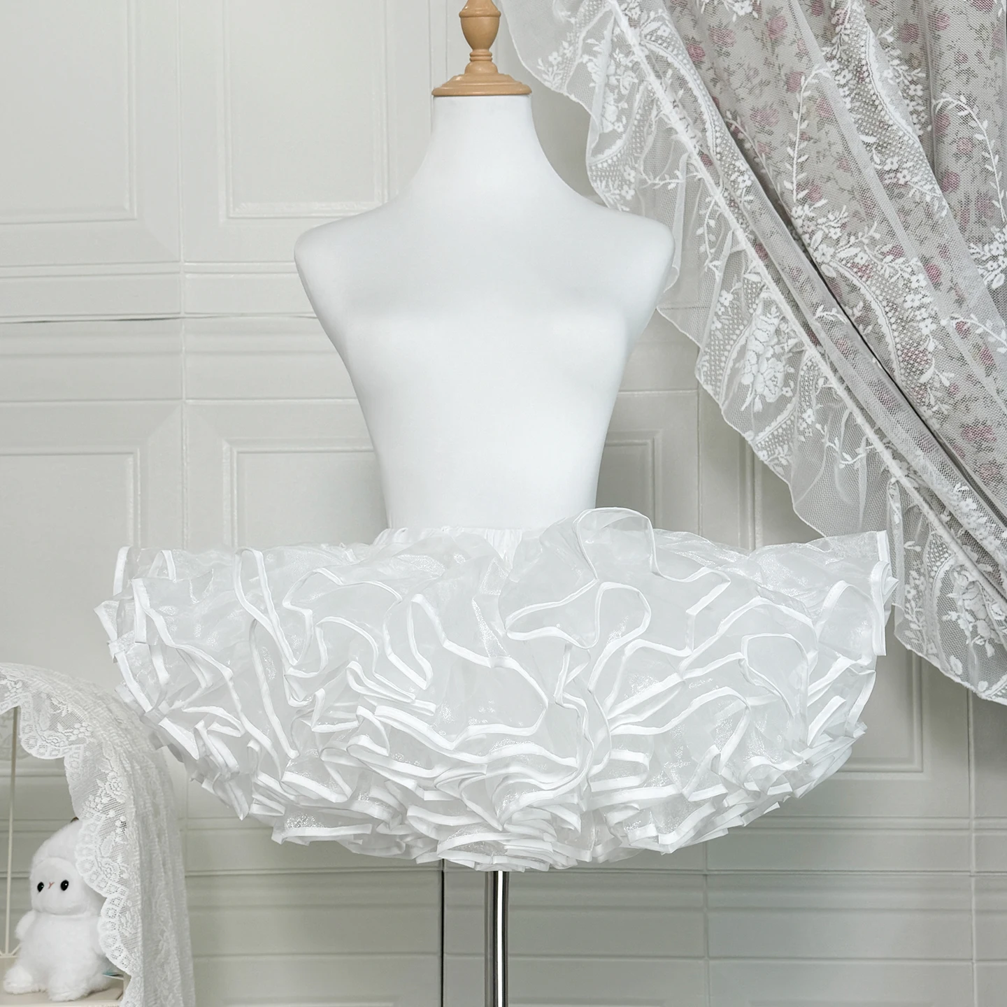 Lolita Daily Soft Tulle Skirt Support Cloud Shape Puffy Skirt Support Boneless Design Dog Short Cosplay Flight Lightweight