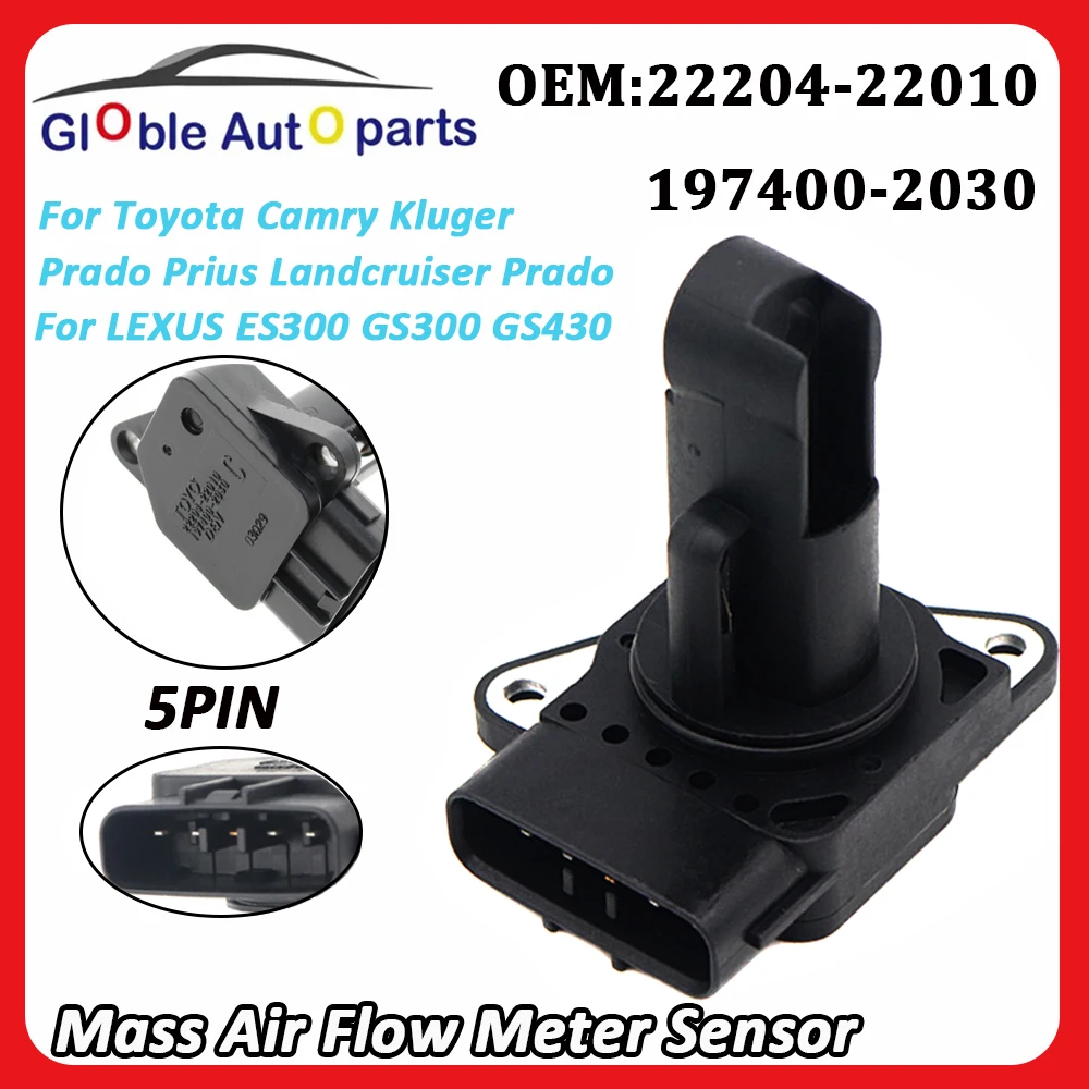 22204-22010 MAF Medidor de fluxo de ar em massa Sensor se encaixa para Toyota Camry Vienta ACV36 Kluger Prius 4 Runner VZN Lexus ES300 GS300 GS430