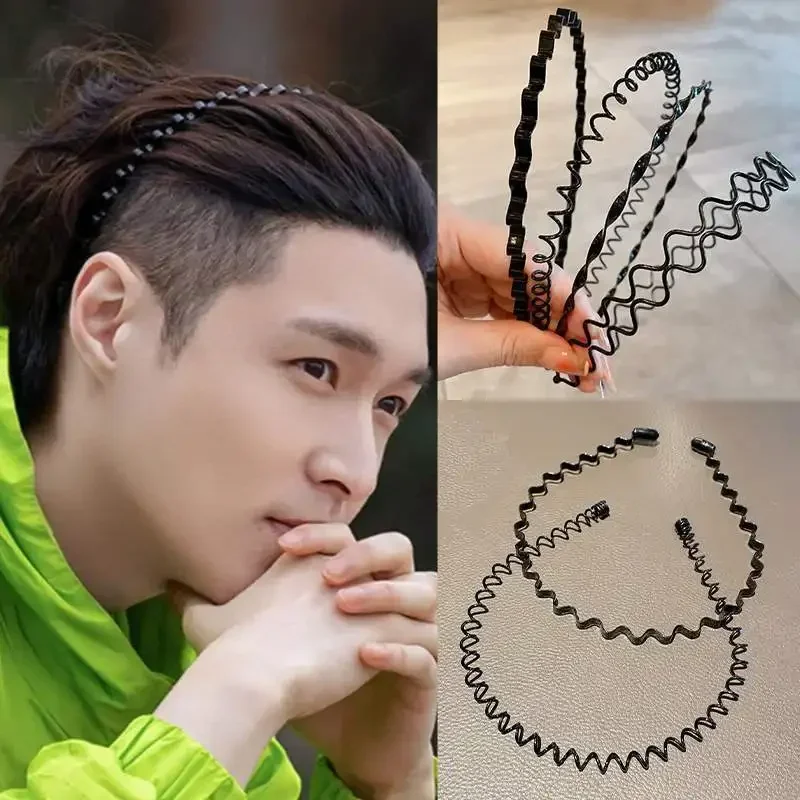 New 1-3Pcs Invisible Black Iron Metal Headband for Women Men Unisex Long Hair Sport Face Washing Wave Hairbands Hair Accessories