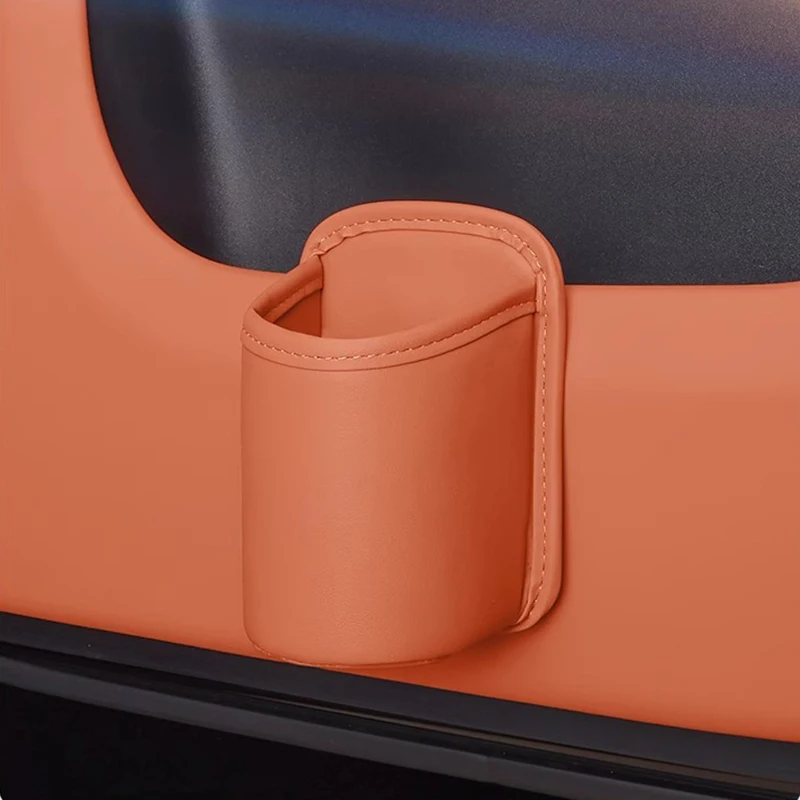 

Leather Car Door/Seat Back Organizer – Clip-on Storage Pouch, Universal Fit, Auto Accessories for Organization