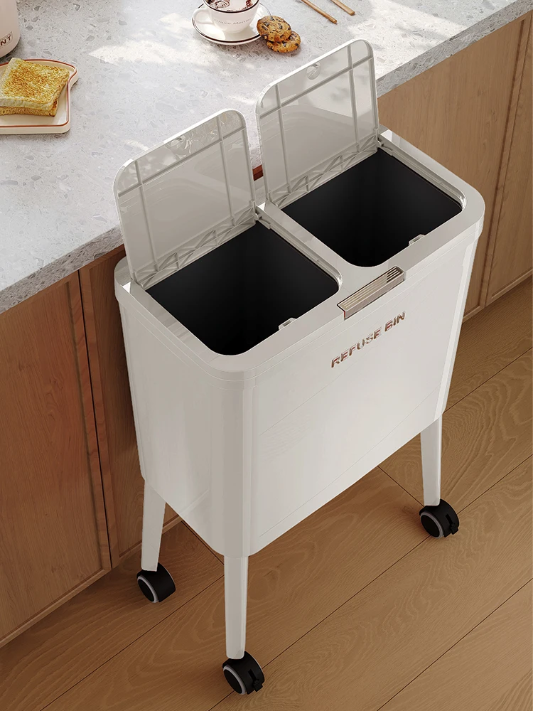 

Home Use High Footed Tra Can Large Capaci Covered Costable Wet Dry Separation Storage Buet Modern Simple Sle Kitchen