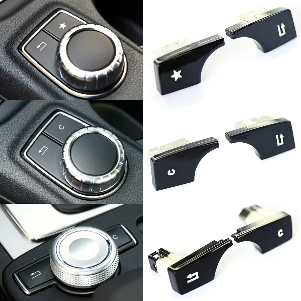 ABS Car Console Multimedia Knob Switch Button Cover Replacement Fit For Mercedes Benz A B Class CLA GLA W176 W246 C117 X156