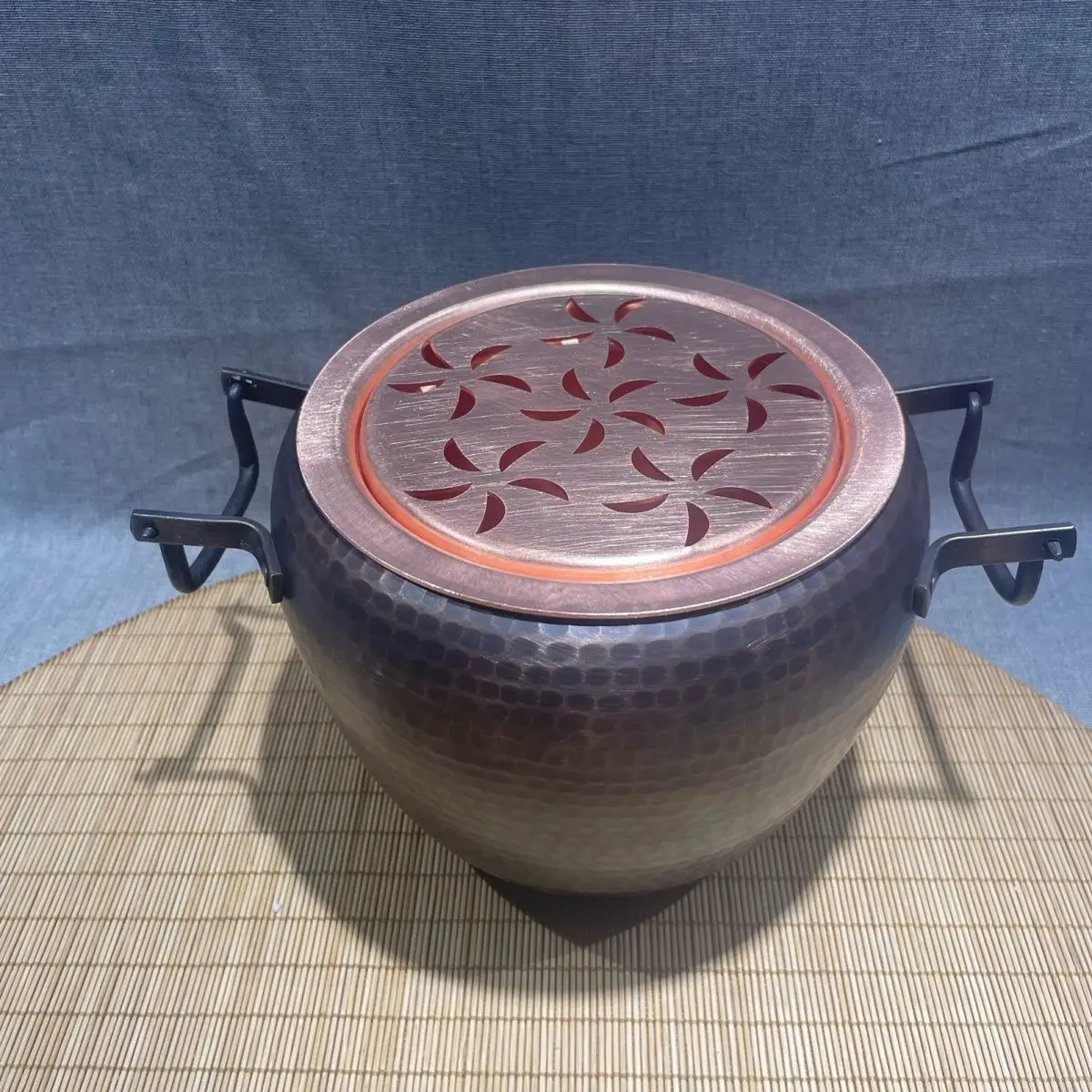 Full purple copper large charcoal stove, tea cooker, tea stove