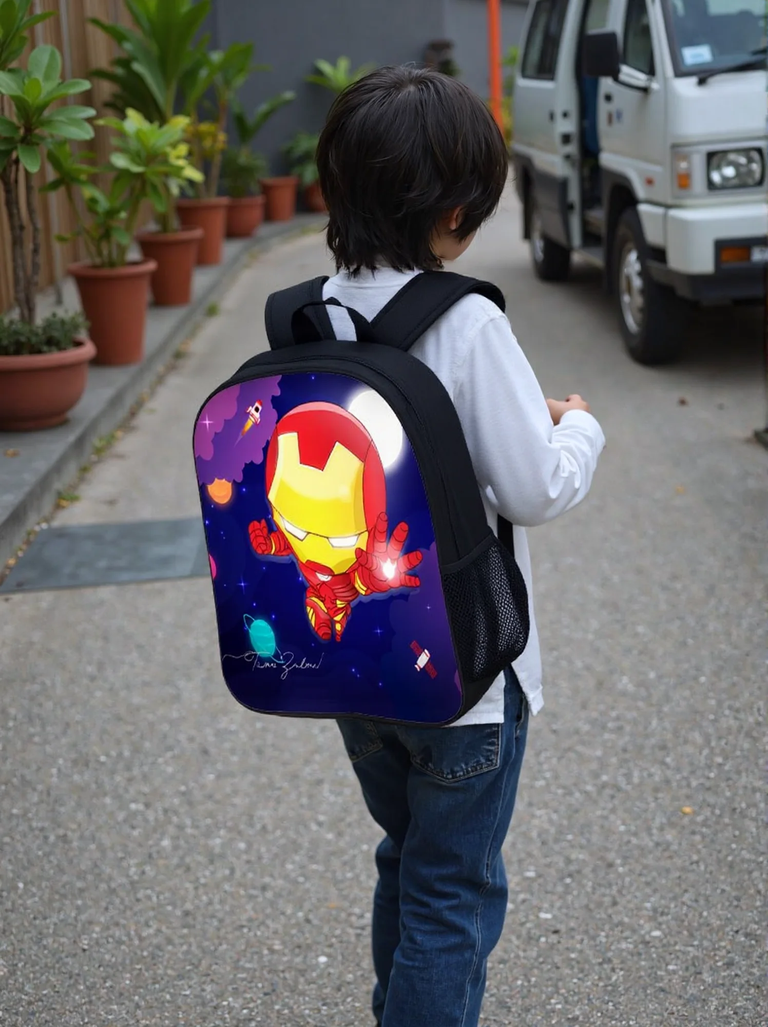 

HOT IronMan Little Kid Marvel Backpack-Back to School Book Bag-Multifunction Knapsack for Student