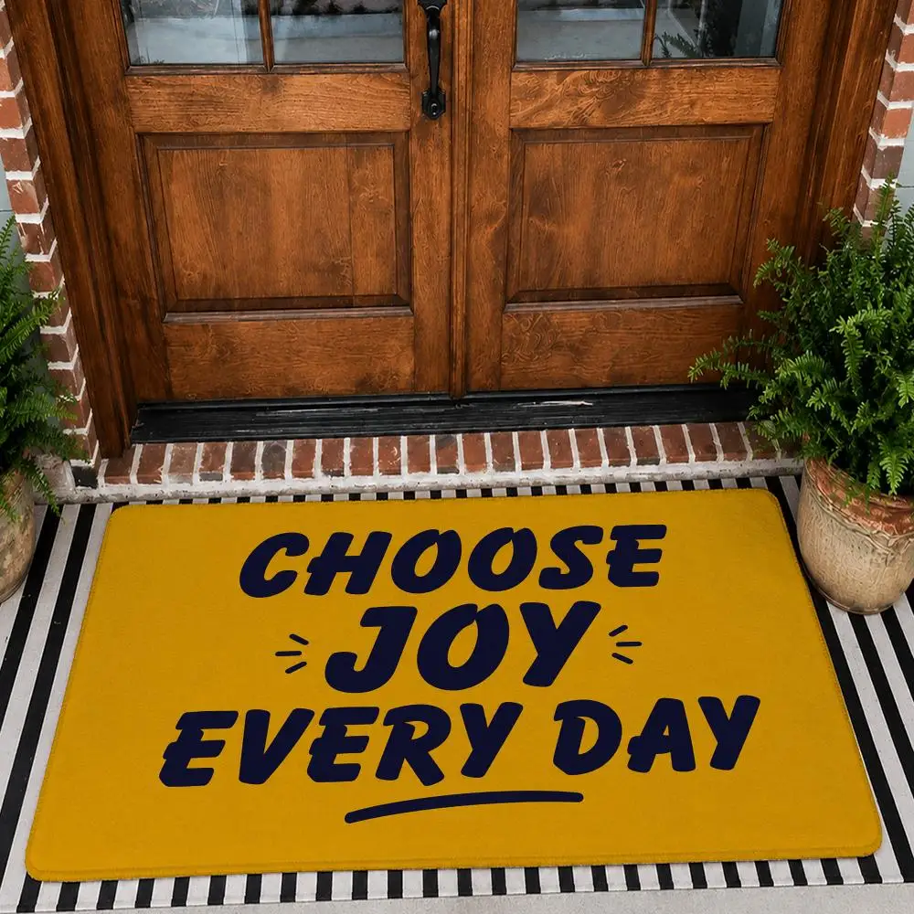 Choose Positivity Floor Mat Soft Flannel Rug Non Slip Washable Quick Dry Door Mat for Bathroom Kitchen Bedroom Home