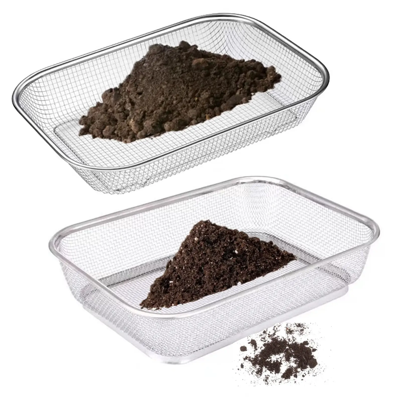 Stainless Steel Soil Mesh Sieve, Anti-Rust Durable Gardening Filter Tool for Sand Rock Compost Screening