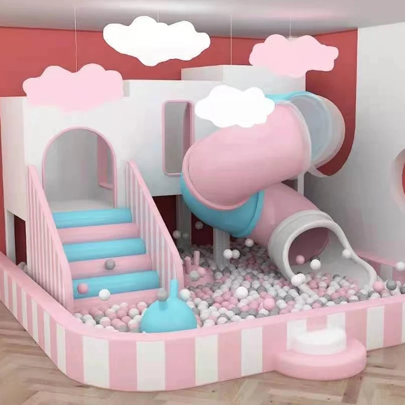 

Индивидуальный коммерческий мягкий игровой набор для дома с пластиковой горкой Детское оборудование для скалолазания в помещении из пенопласта