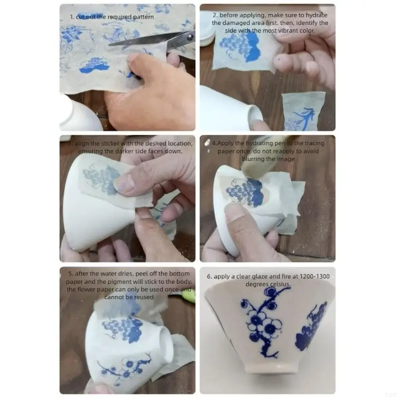 Handmade Ceramic Decoration Sticker Featuring Chinese Lucky Symbols And Nature Styles X3UC