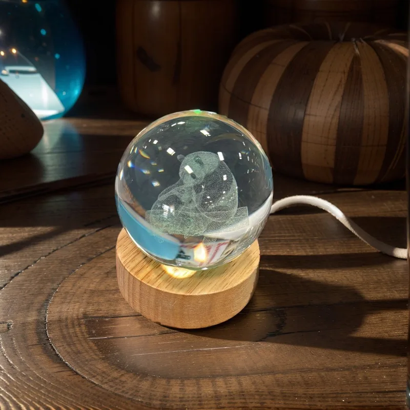 LED كريستال الكرة مصباح منضدية ضوء الليل نمط غرفة نوم غرفة المعيشة مكتب زينة عيد الميلاد أجواء المنزل المريحة