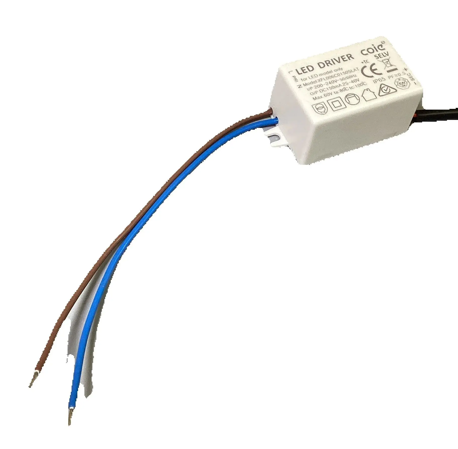 

IP65 6W Малогабаритный светодиодный драйвер 150 мА с постоянным током для встроенных светодиодных трансформаторов, устойчивый к высоким температурам (Ta 80, Tc 100)