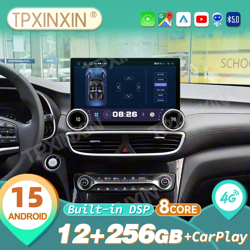 For Hyundai Tucson TL NX4 2019-2021 Android 15 Car Stereo Wireless CarPlay GPS Navigation DSP IPS Touch Screen 4G WiFi AHD OEM