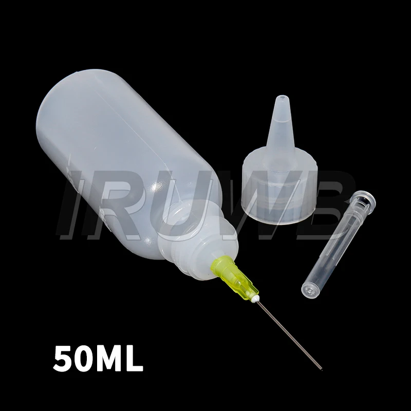 1pcs 50ML Solvent Bottle Needle Tip Soldering Cleaning Liquid Flux Alcohol Oil Dispenser Plastic Hand Empty Bottle