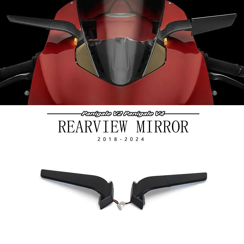 

Panigale V2 2020-2024 новые регулируемые аксессуары для мотоциклов, боковые зеркала заднего вида с ветровым крылом для Ducati Panigale V4 2018-2024