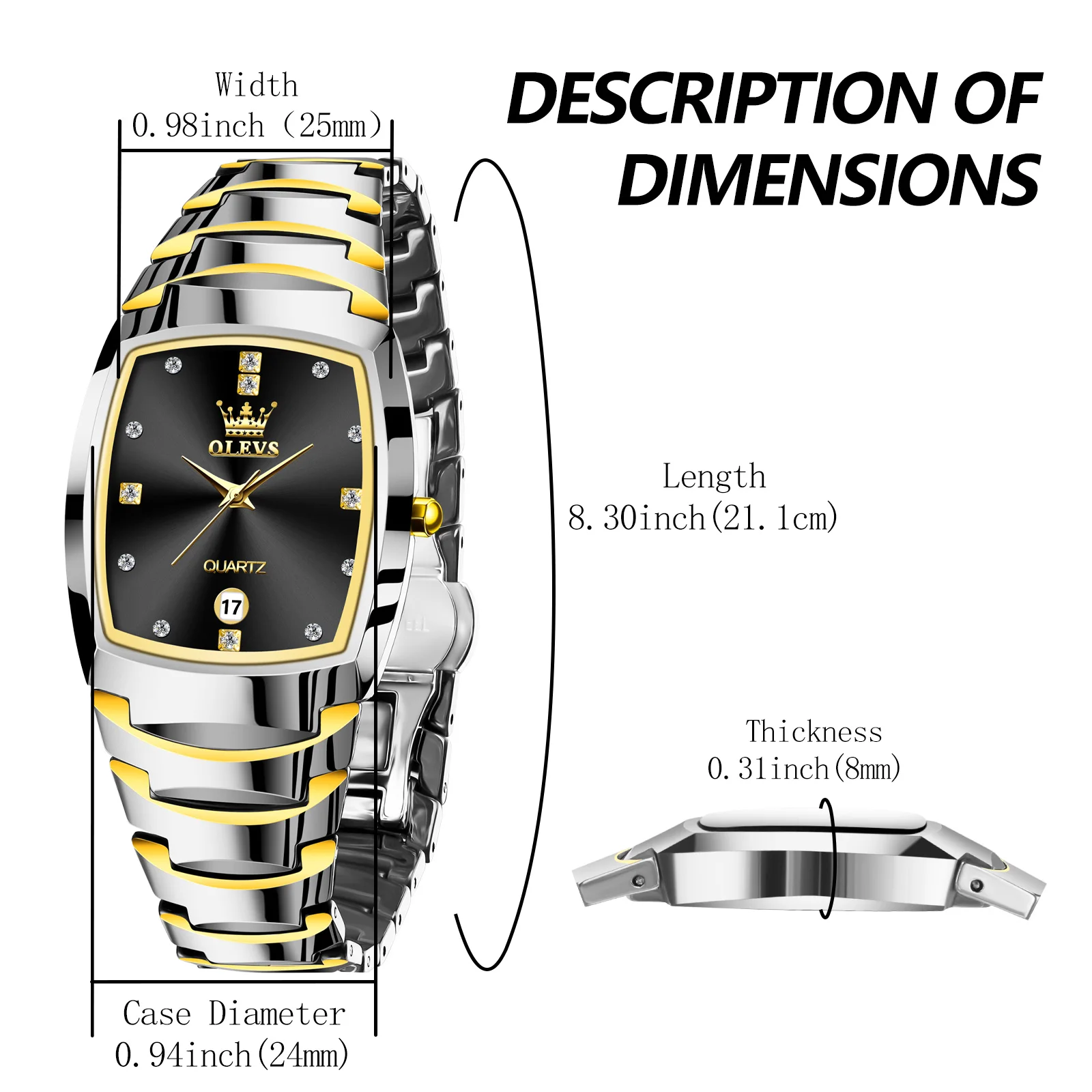 OLEVS High Quality Classic Fashion Watch for Men Stainless Steel Waterproof Original Luxury Business Quartz Men\'s Wrist Watches