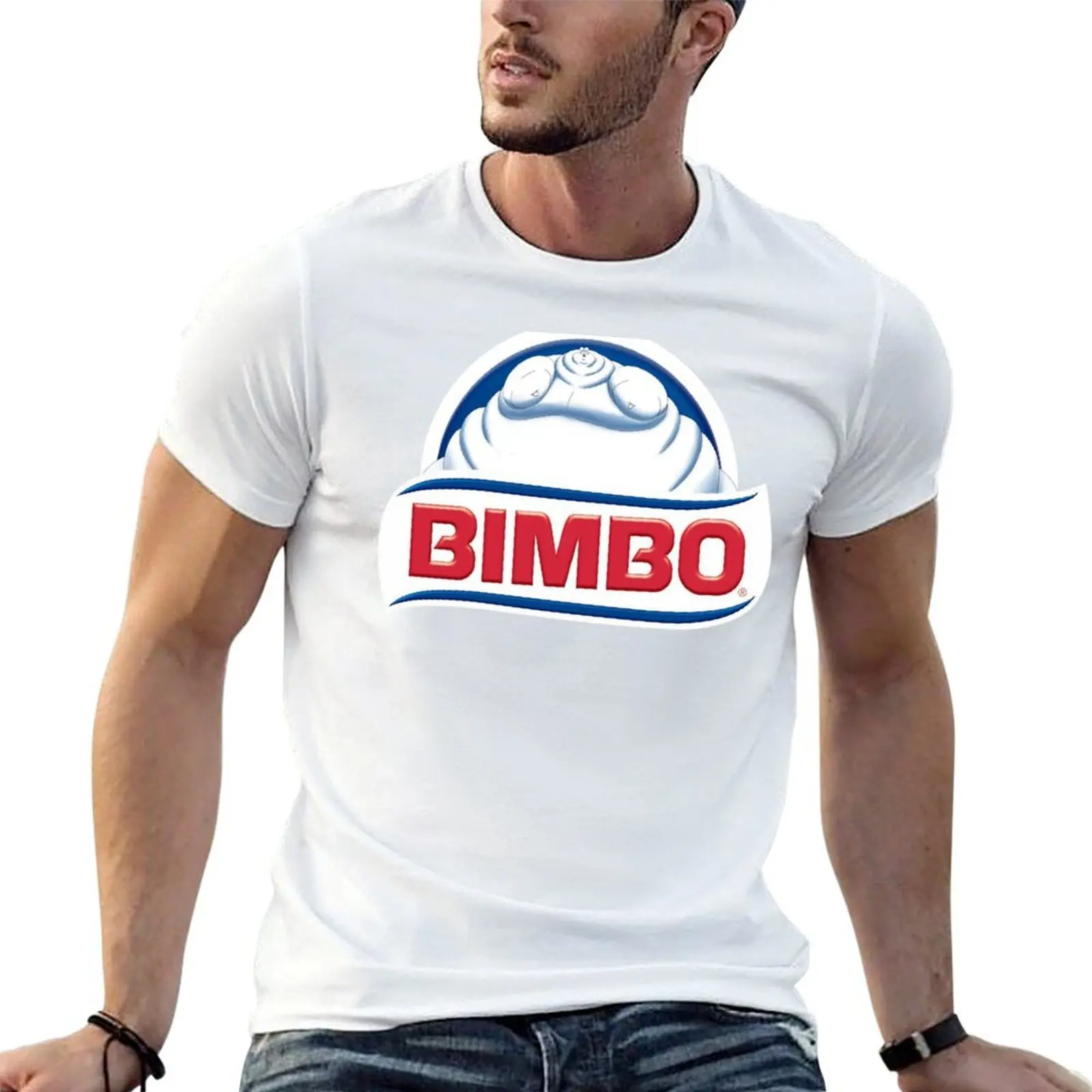 

Bimbo Bear Bread Logo (Blue) T-Shirt t shirt man luxury anime t shirts for man cotton tshirt 100% T-Shirt