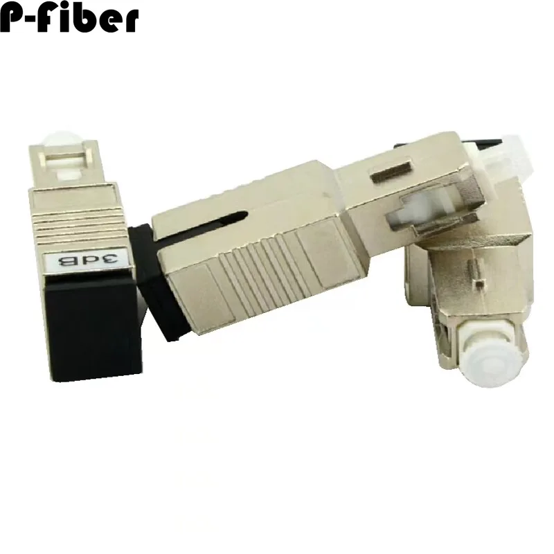 SC Optical Fiber Connector Cathode and Cathode Attenuator 3dB Quick Connector Optical Fiber Cable Converter Metal 5PCS