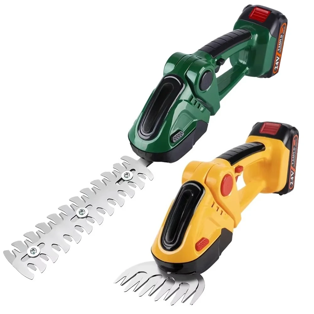 

24V 2 in 1 Electric Hedge Trimmer High Power Household Lawn Mower Cordless Portable Rechargeable Trimmer for Garden Weeding DIY