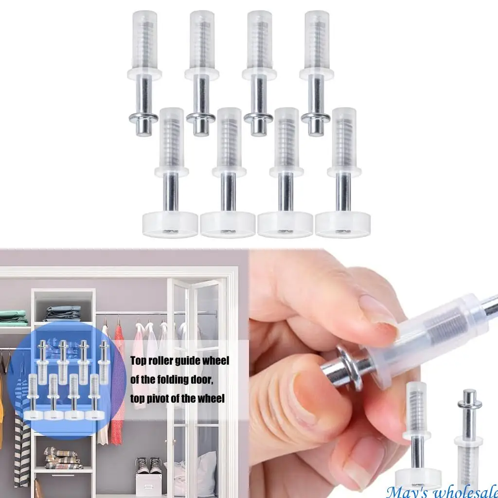 

8Pcs Cabinet Closet Door Guide Wheel Installation Top Pivots Hinge Enduring 448A