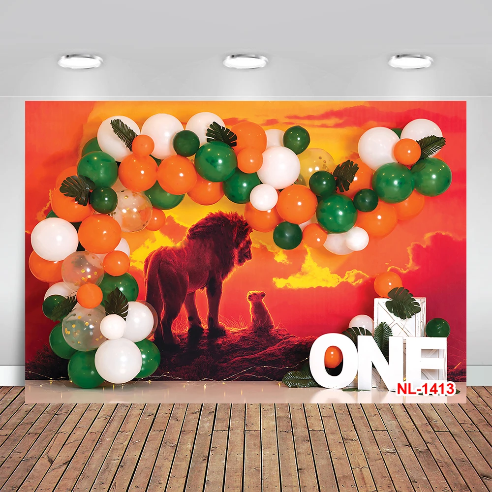 

Lion King Backdrop Birthday Party for Boy 1st Photography Background Jungle Disney Lion Simba Photo Banner Props Decors Poster