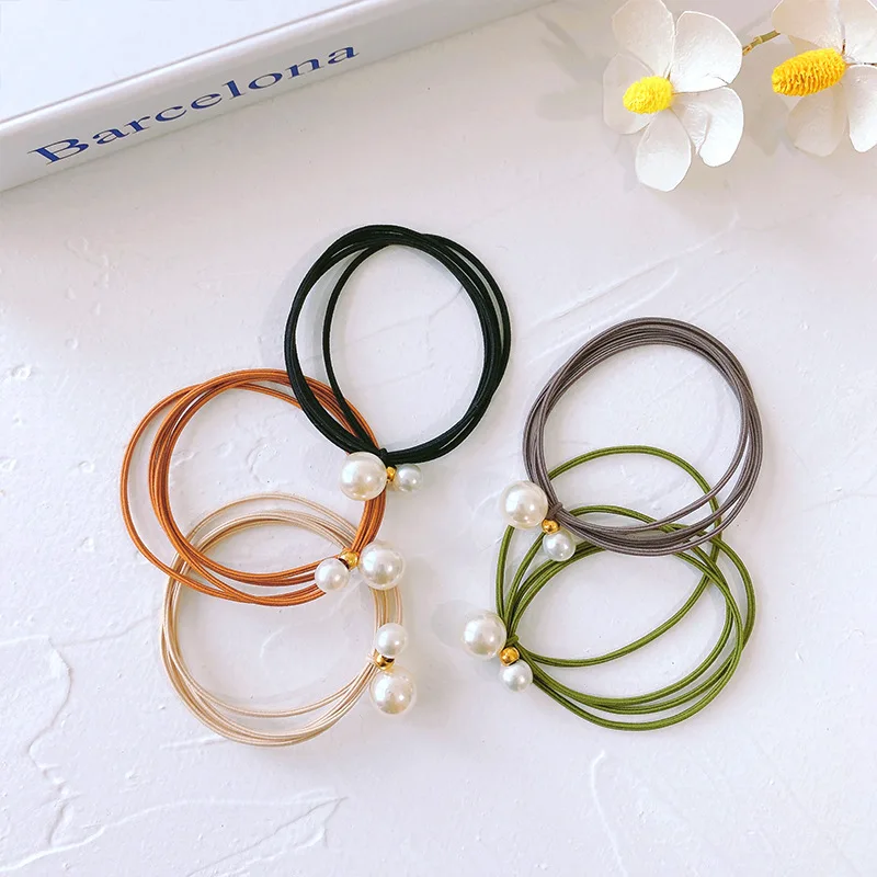 

Simple Elegant Pearl Knotted Hair Ties High Elastic Korean Style Hair Accessories