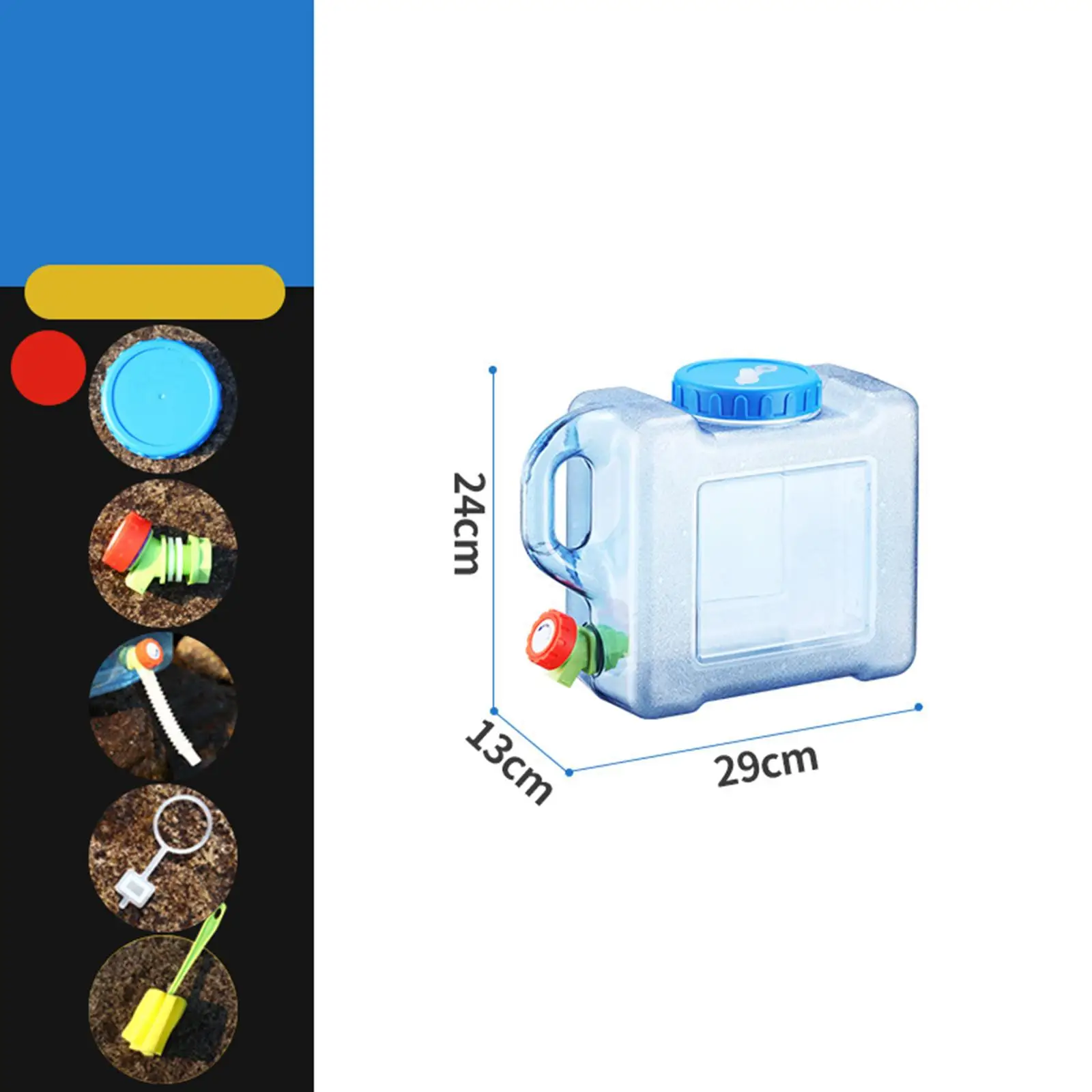 Portable Water Container with Faucet Water Bucket Reusable for Washing Hands