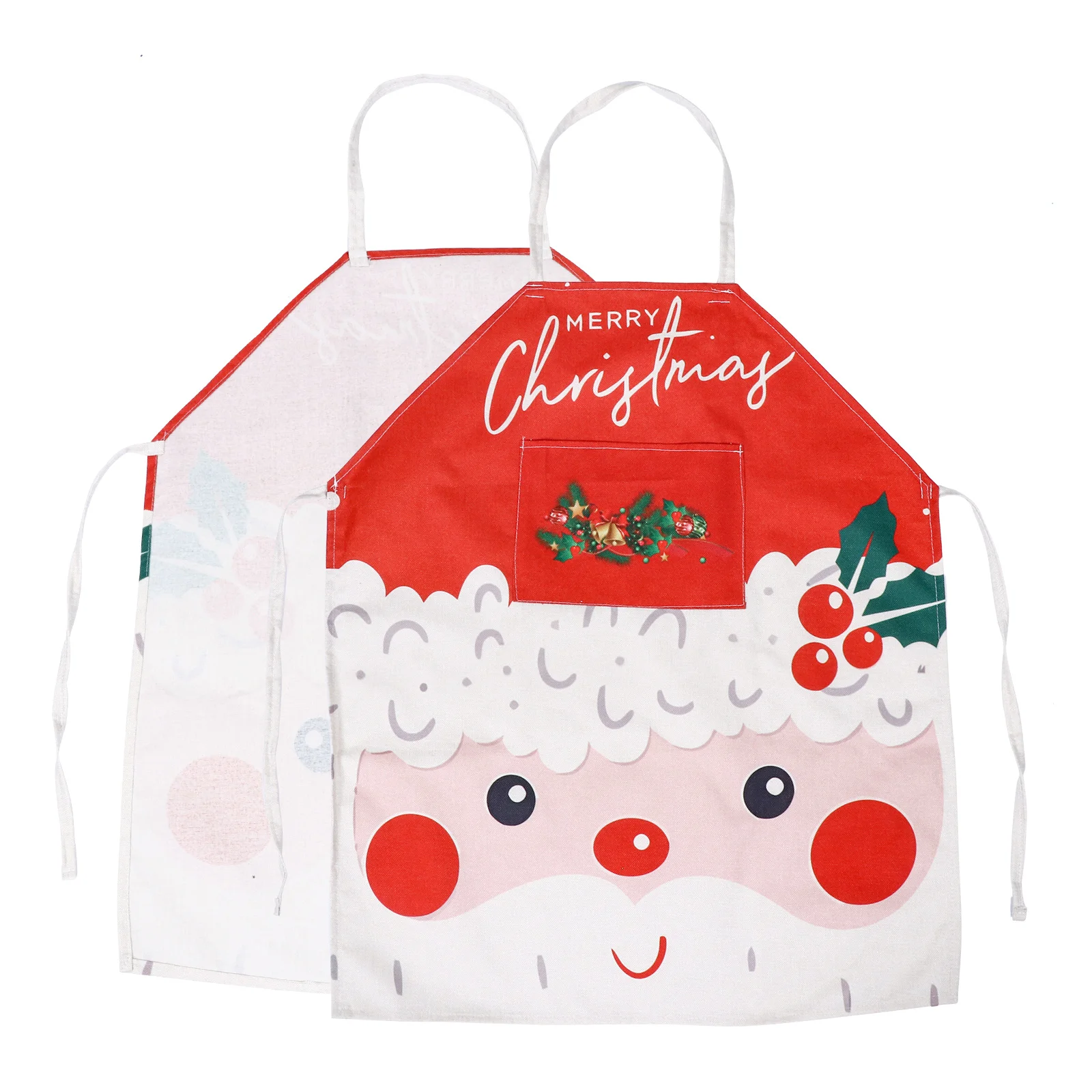 

1pc Christmas For Women Men Lovely Printed Polyester Cooking Baking Kitchen Apron Holiday Xmas Gift Unisex Lightweight