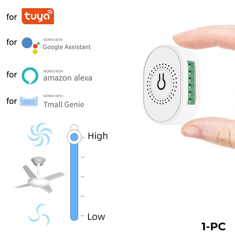 For Tuya Smart WiFi Fan Switch for Alexa-Compatible Homes with Touch Interface and Stable 2.4GHz WiFi Connectivity