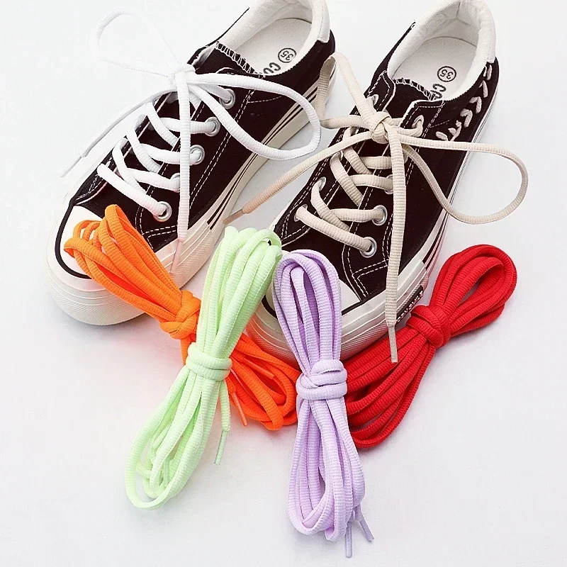 4mm Wide Solid Color Half round Shoelace High Quality Sneaker Classic Shoe Laces 100/120/140/160 Cm 1 Pair for Sports And Casual