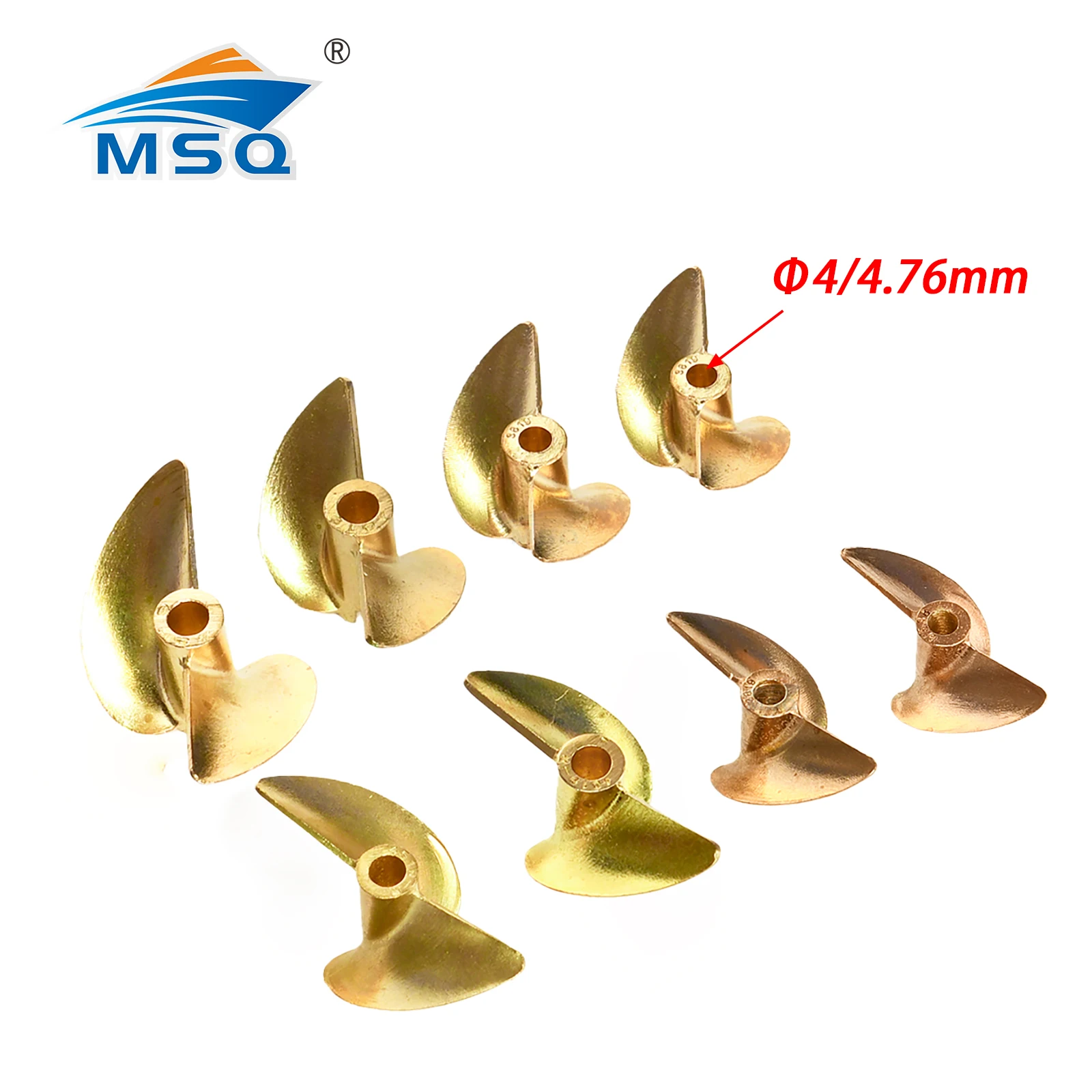 RC Boat 2 blades Copper Propeller D36/37/38/40/42/45mm for 4mm/4.76mm(3/16'') Prop Shaft Boat Screw