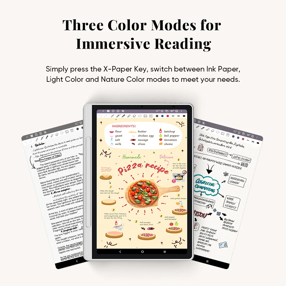 XPPen Magic Note Pad 3-in-1 Ink Paper Light Nature Color E-book Reader Android 14 Graphics Tablet Digital Writing Notebook Pad