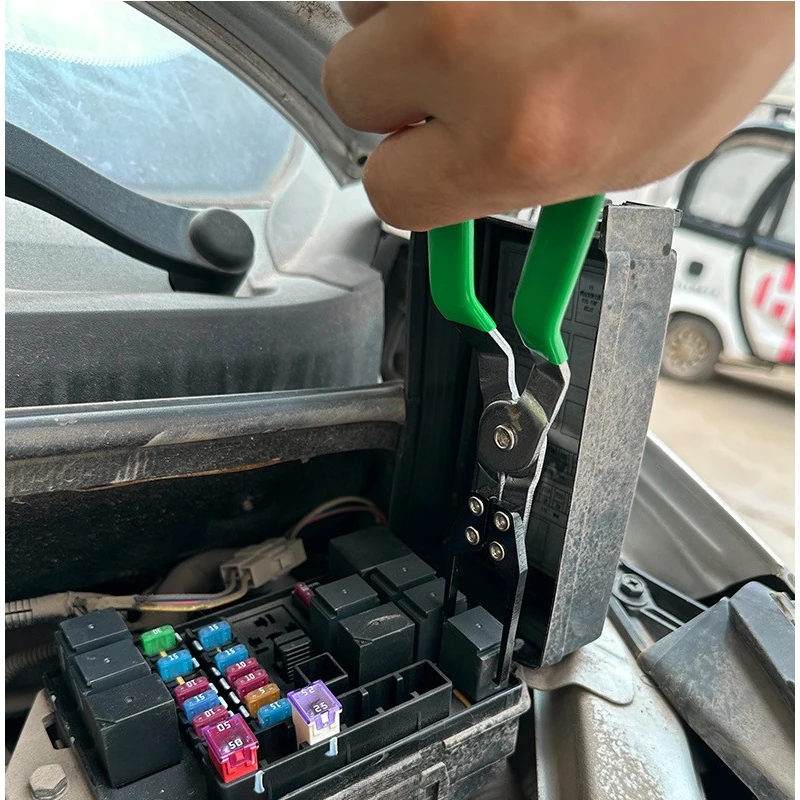 

Щипцы для снятия защитного зажима из углеродистой стали, инструмент для ремонта автомобиля, плоскогубцы для снятия автомобильного реле, зажим для разборки предохранителей, аксессуары для съемника предохранителей