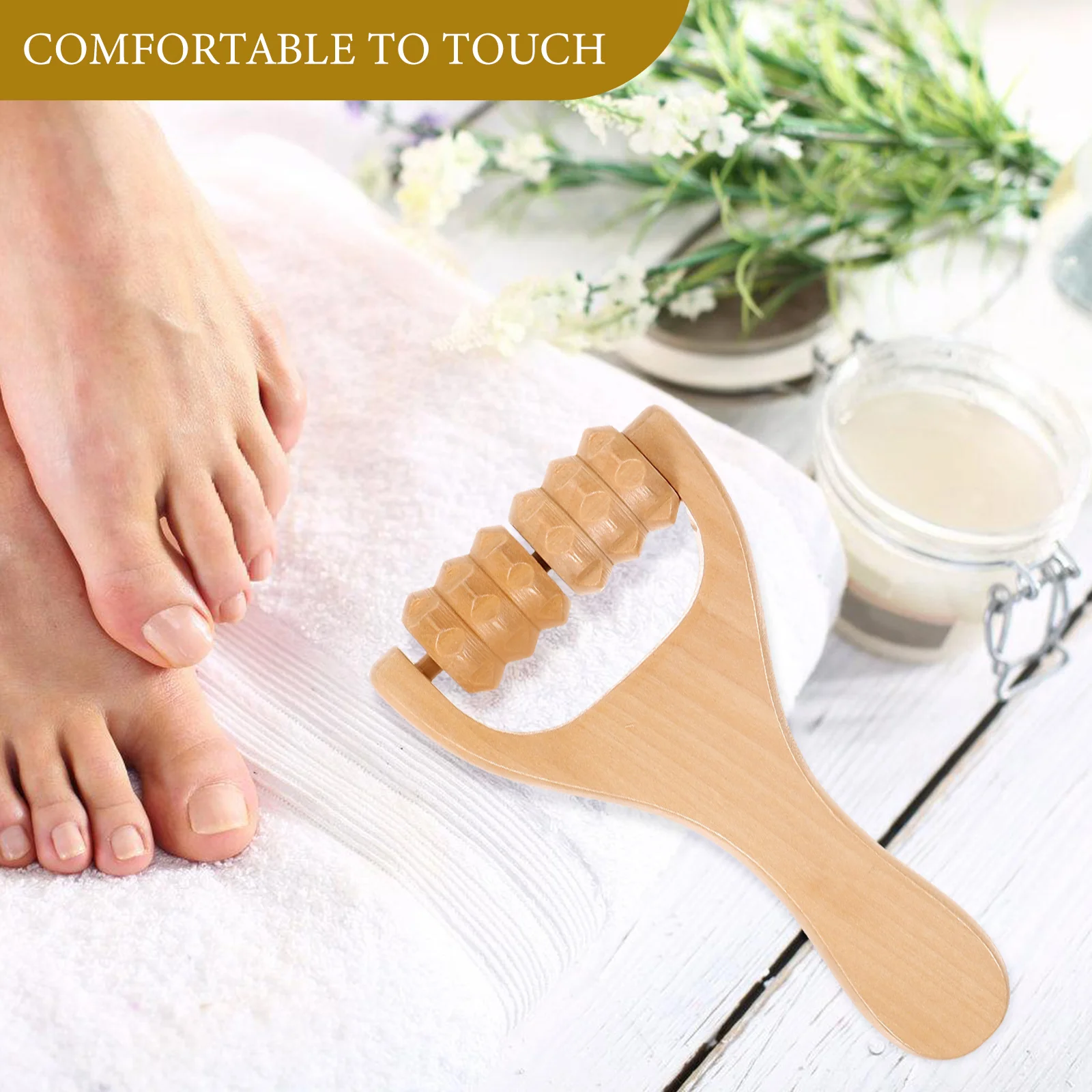 Massage Hand Roller Lightweight Tool Shin Handheld Acupoint Massager Back Leg Recovery Wooden Deep Tissue Foot Practical