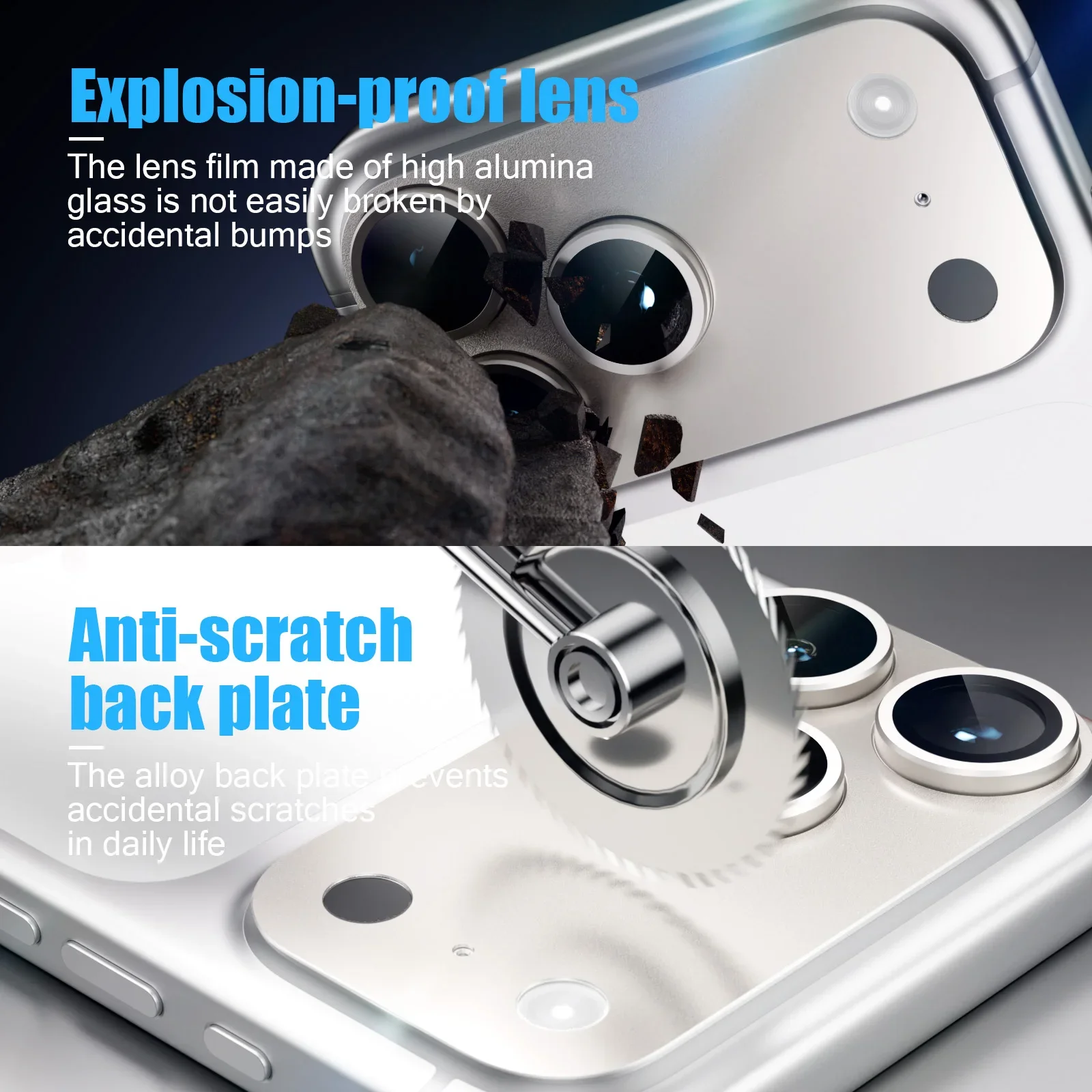 1 Set Metallschutz-Kameraobjektivschutz für iPhone Duo 18 Pro Max 17 Pro Max Plus 17 Air, mattes Kameraobjektivfolien-Glasabdeckung – Detail 13