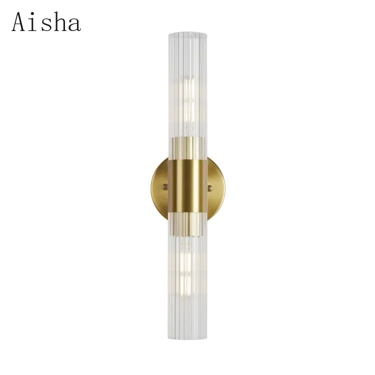 Retro acrylic Wall Lamp American Living Room Background Wall Hallway Foyer Staircase Straight Tube Long Strip Sconces