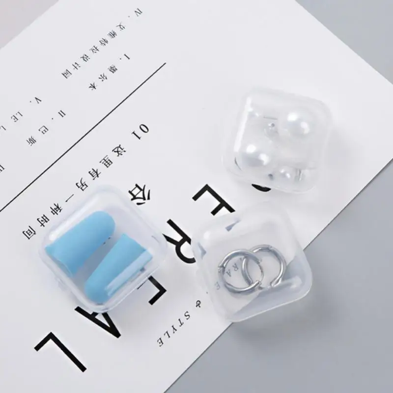 Transparent Square Plastic Jewelry Box Organizer with Individual Ring Slot for Jeweler Storage
