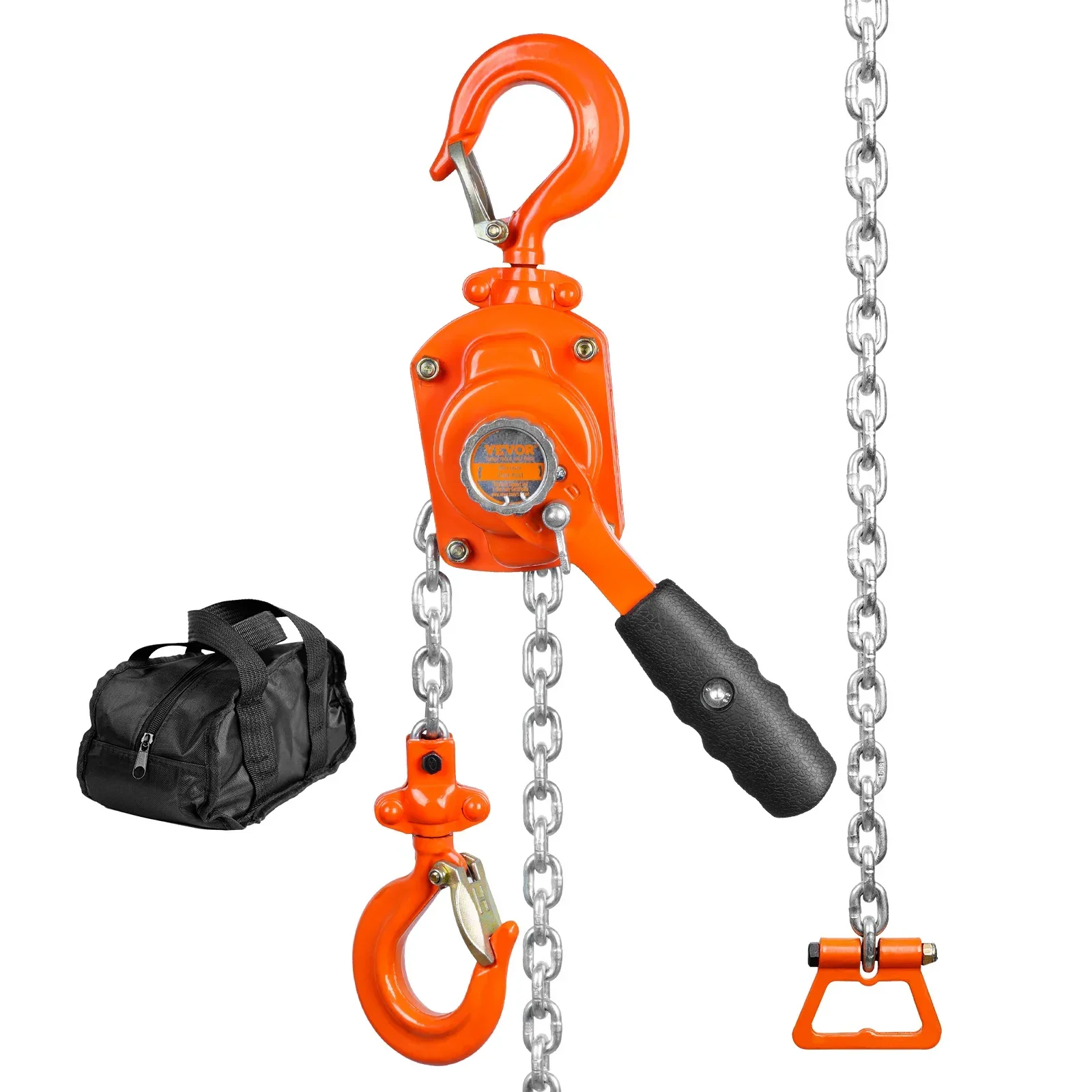 

ez Manual Lever Chain Hoist 1/2 1/4Ton 1100 lbs 5 FT Galvanized Carbon Steel Double-Pawl Brake for Garage Factory Dock
