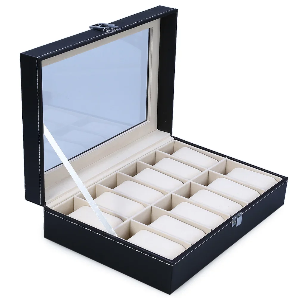 2020 New Fashion 12 Gids Leather Watch Box Jewelry Display Box Watches Case Jewelry Storage Organized Cajas Para Relojes