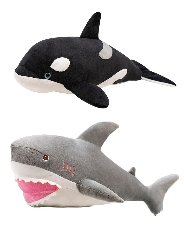 New 40/50CM Giant Killer Whale Doll Pillow Whale Orcinus Orca Whale&Shark Plush Toy Doll Shark Kids Boys Soft Toys Nice Gift