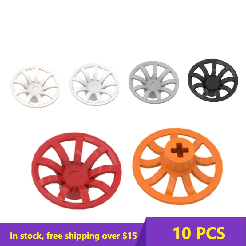 10pcs MOC 62701 Bricks Wheel hub decoration (cross hole)  62701 For Building Blocks Parts DIY Construction