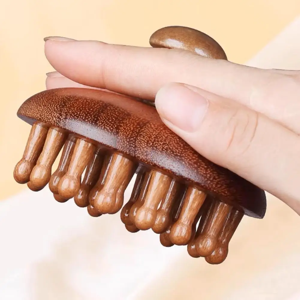 

Многофункциональная древесная массажная расческа для головы, скребковый массажер для головы сандалового дерева, круглый натуральный зуб K0P4