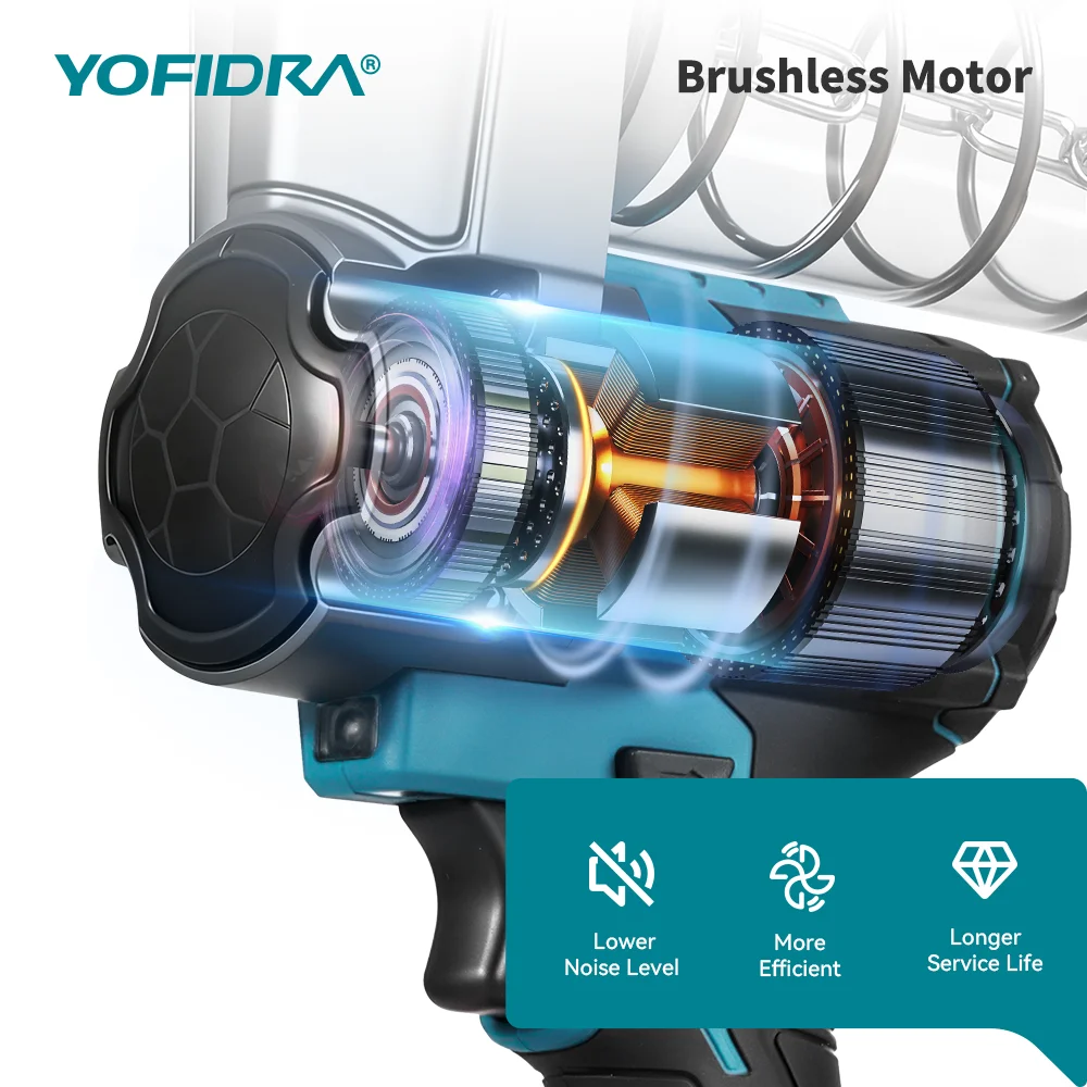 YOFIDRA 980W 15000PSI Elektryczny pistolet do smaru wysokociśnieniowy, wtryskiwacz oleju do łożysk, narzędzie zasilane akumulatorem Makita 18V